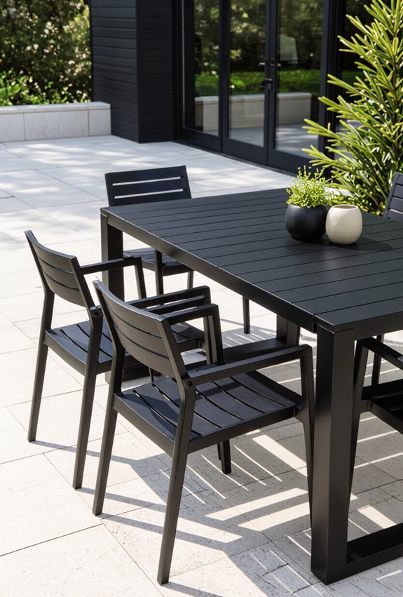 sleek durable black outdoor furniture