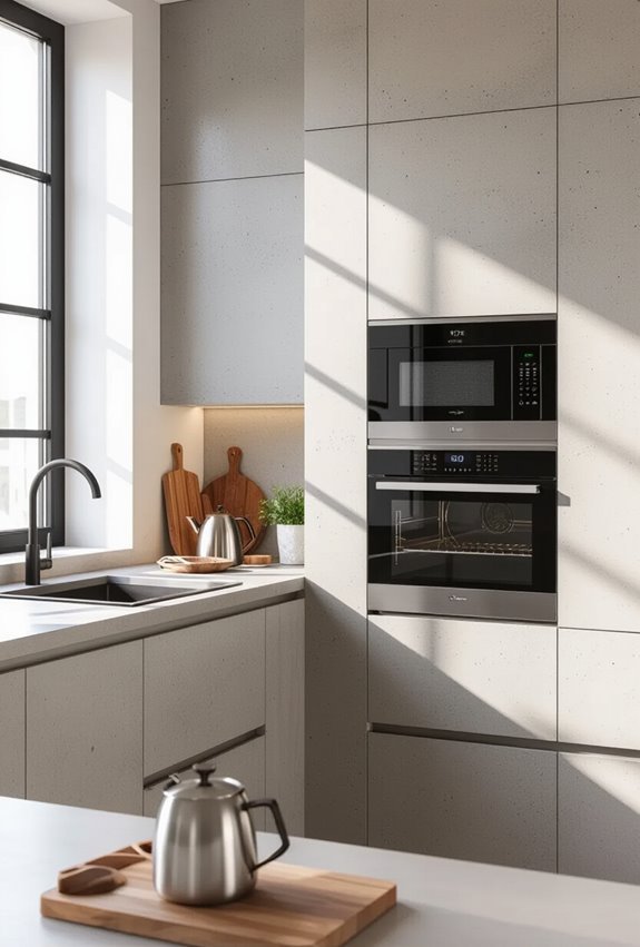 sleek durable concrete appliance surrounds