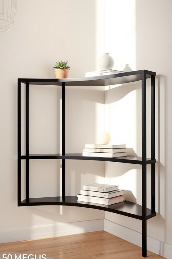 sleek durable corner shelving