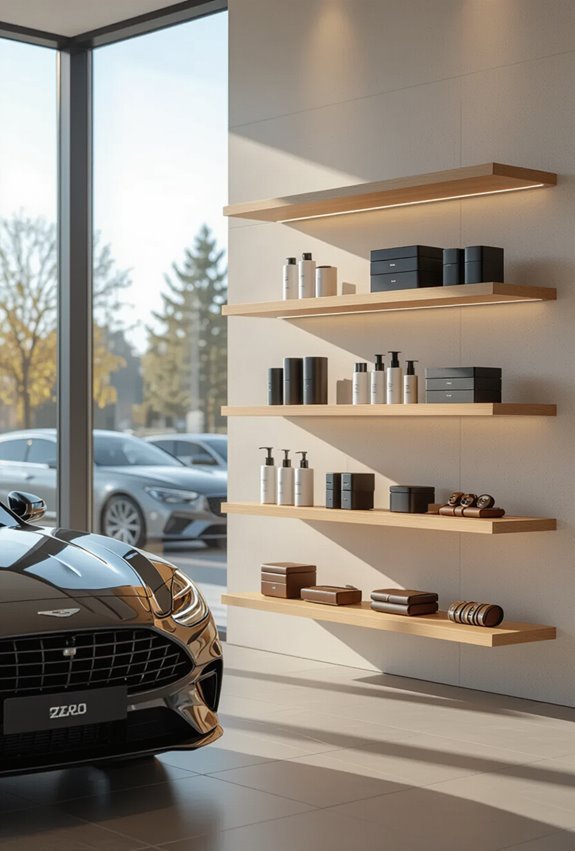 sleek floating accessory display