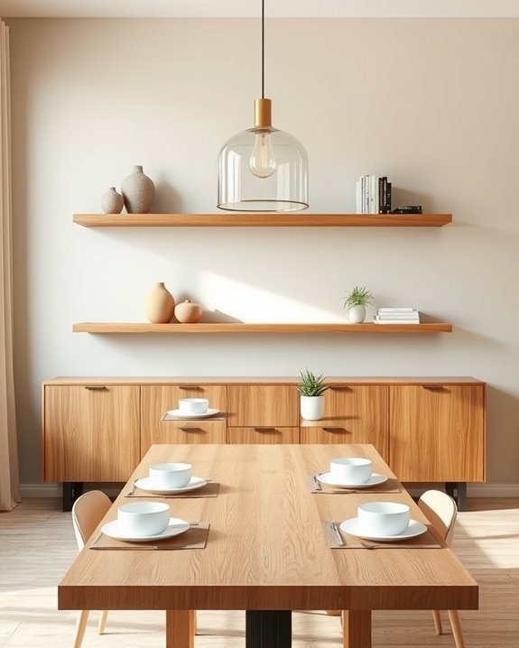 sleek floating shelf designs