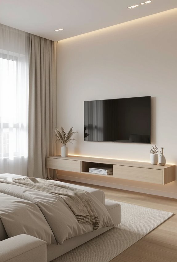 sleek framed tv for openness
