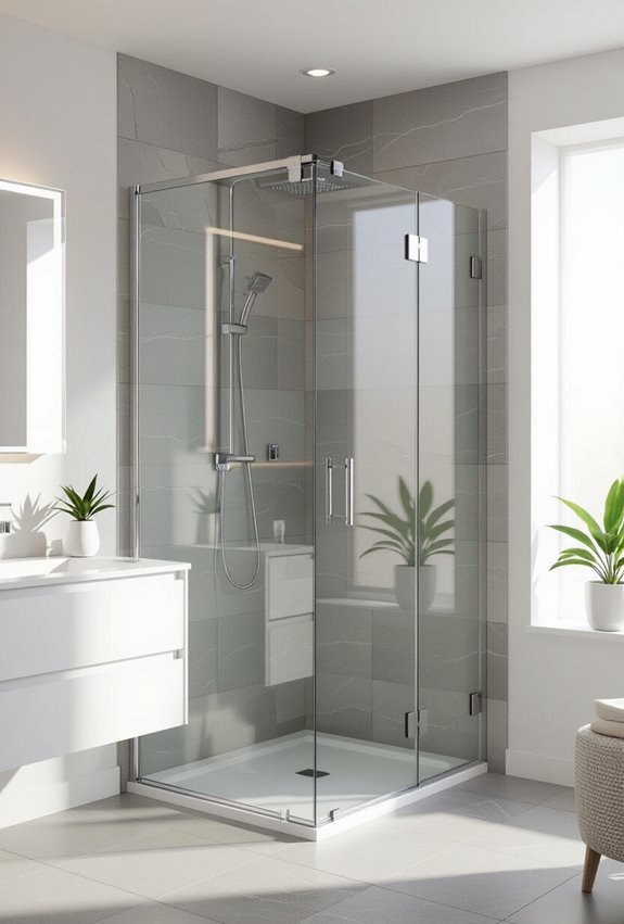 sleek frameless glass shower
