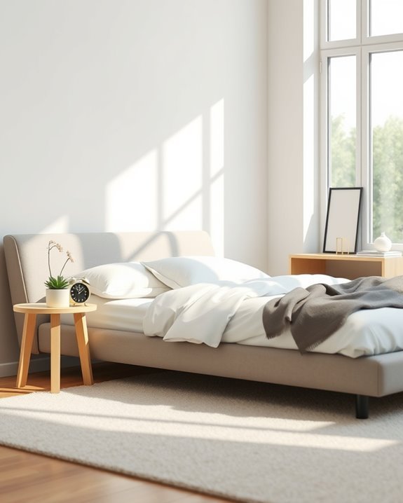 sleek functional bedside minimalism