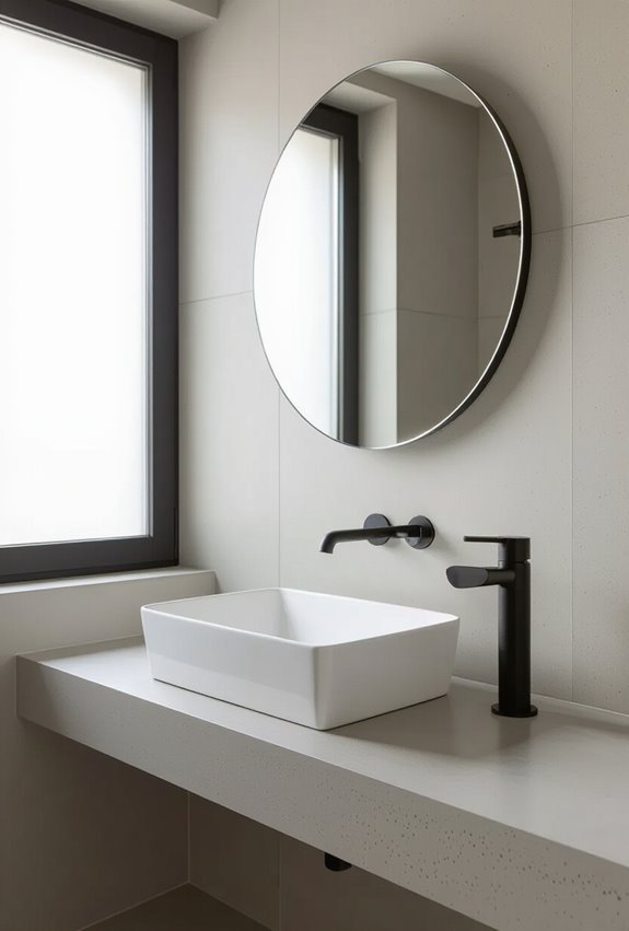 sleek functional minimalist bathroom fixtures