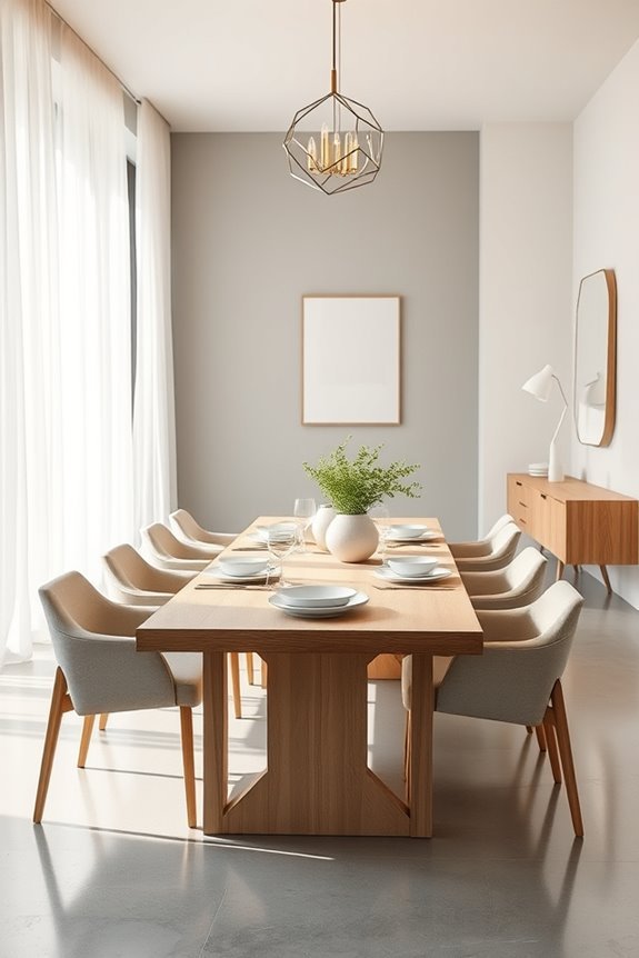 sleek functional minimalist dining