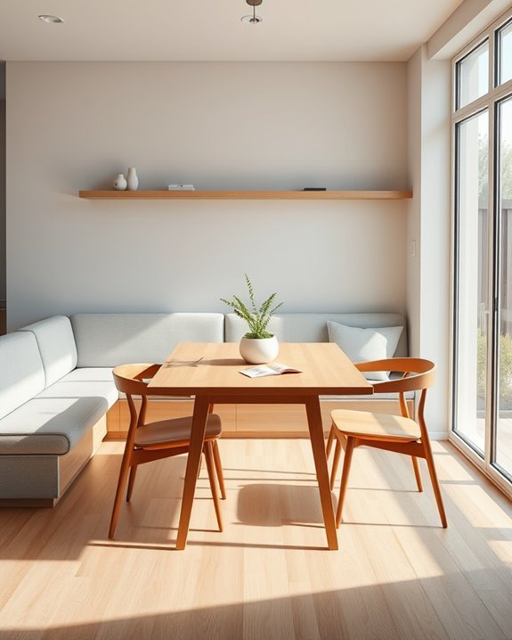 sleek functional minimalist dining