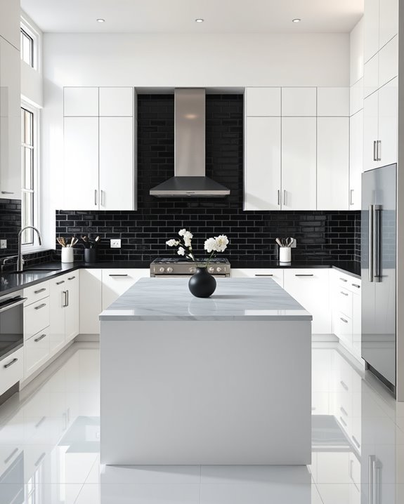 sleek functional minimalist kitchen
