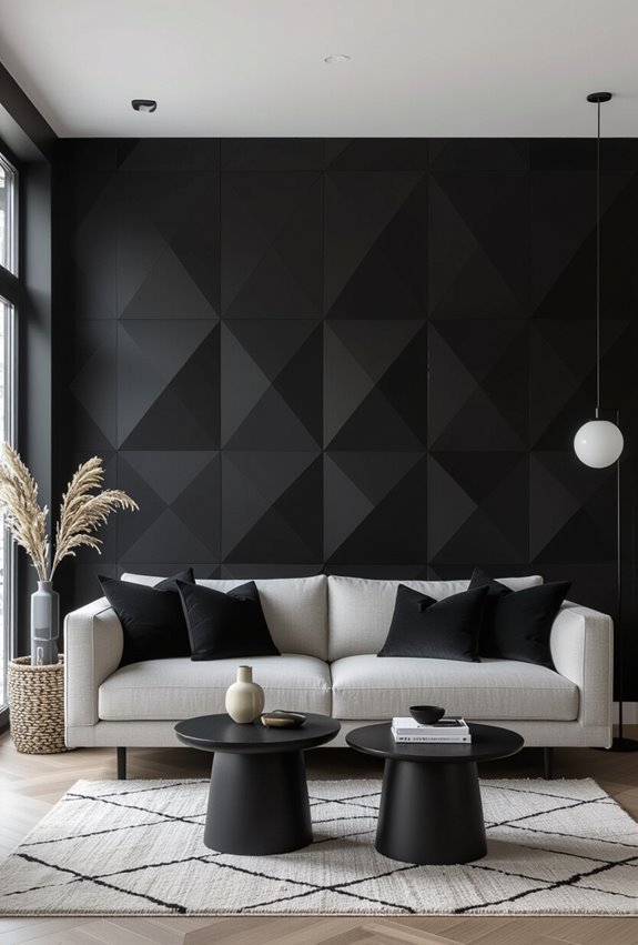 sleek geometric black wallpaper