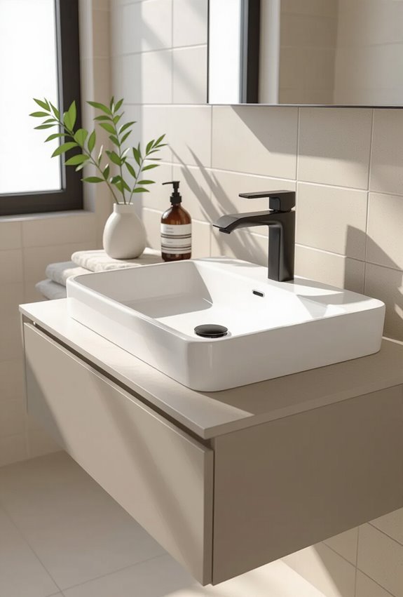 sleek geometric minimalist rectangular sink
