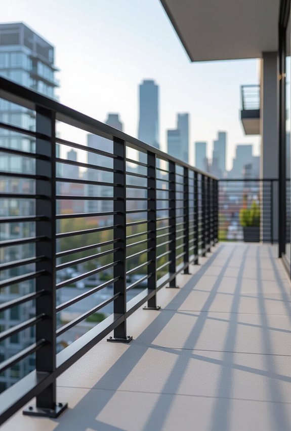 sleek geometric stainless balcony