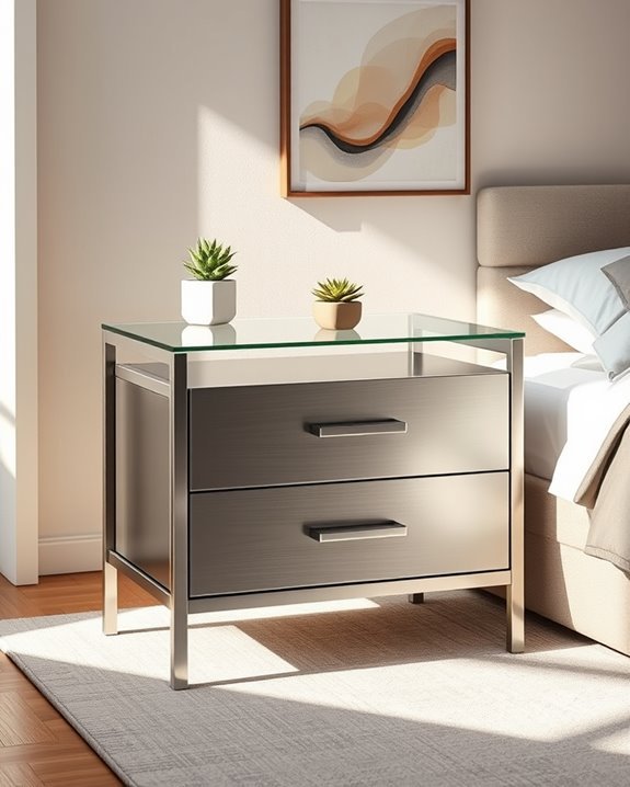 sleek glass and metal design