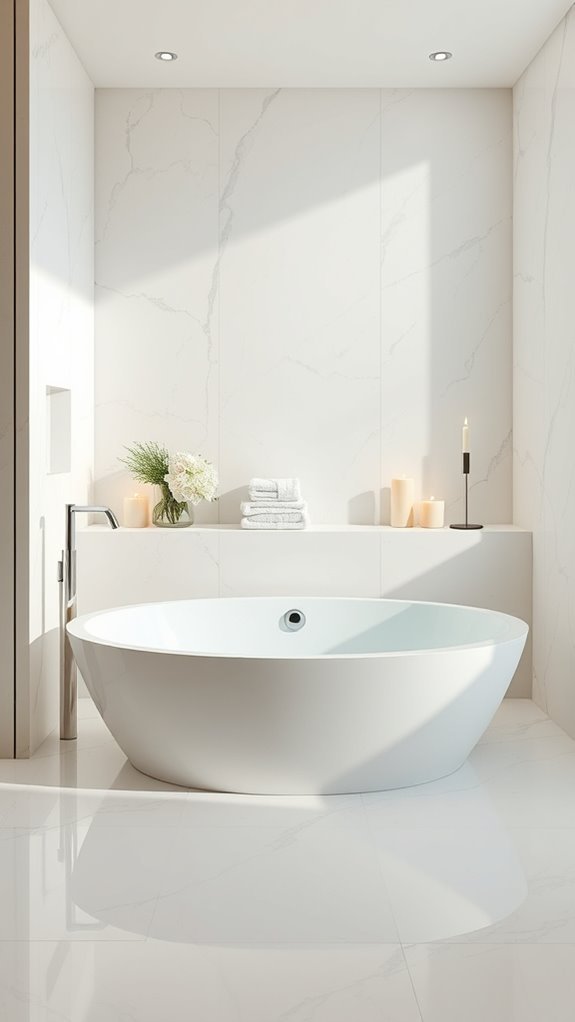 sleek glass screens enhance bathrooms