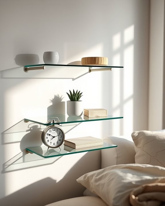 sleek glass shelves elevate aesthetics