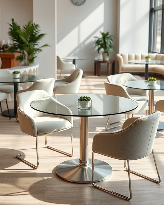 sleek glass top table aesthetics