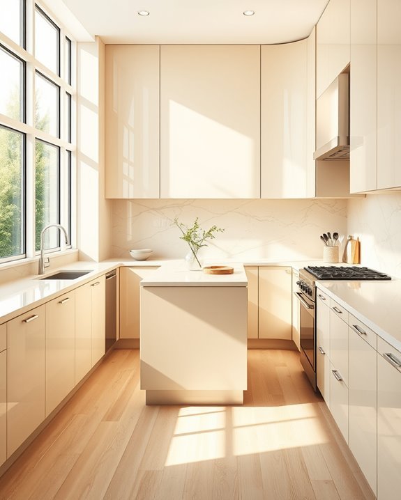 sleek glossy beige elegance