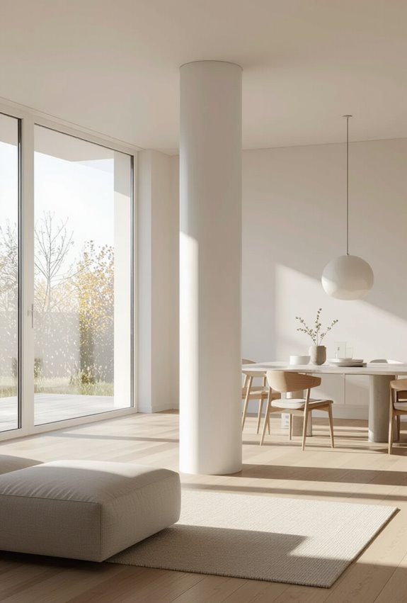 sleek gravity defying minimalist columns