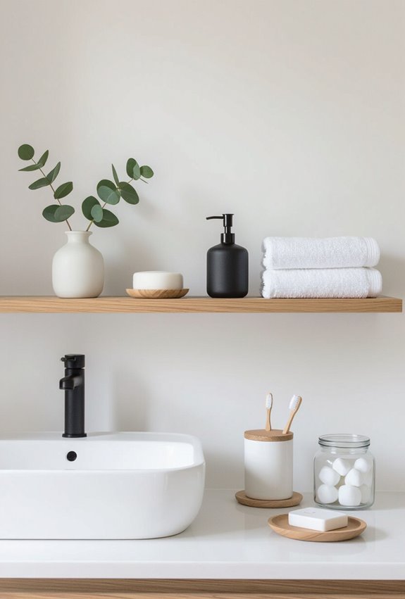 sleek hidden storage shelves