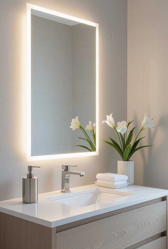 sleek led mirrors complementing minimalism