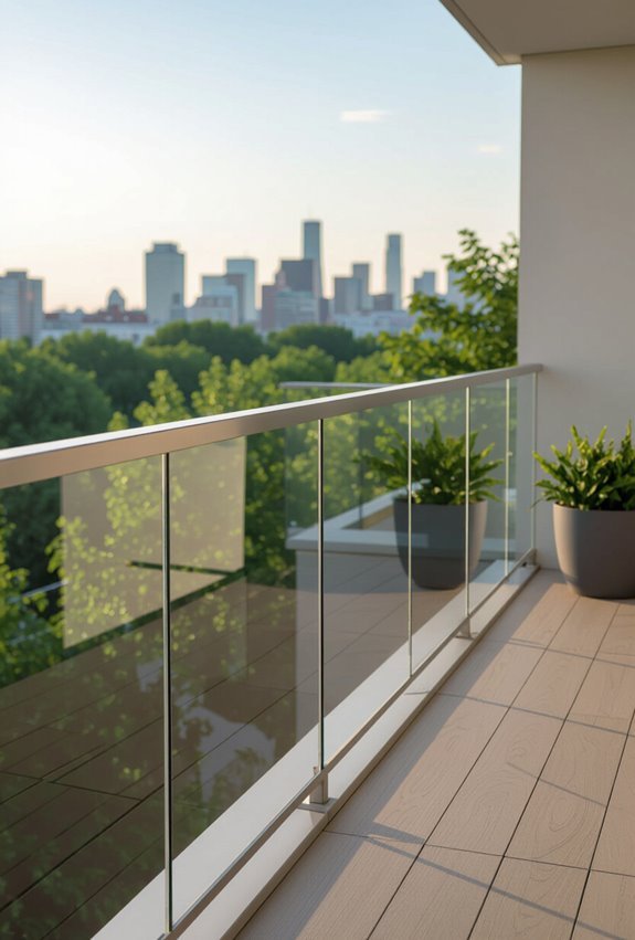 sleek lightweight transparent acrylic railings