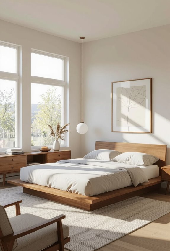 sleek low profile platform bed