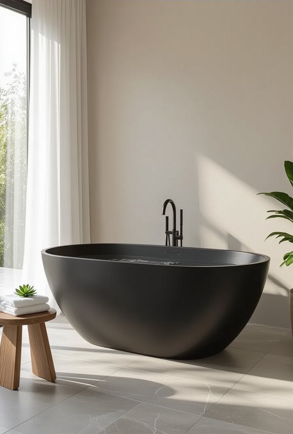 sleek matte black statement bathtub