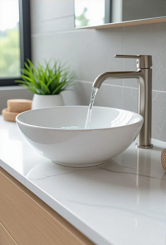 sleek matte floating vessel sinks