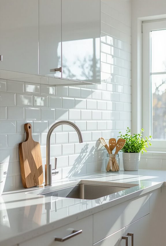 sleek matte subway tiles