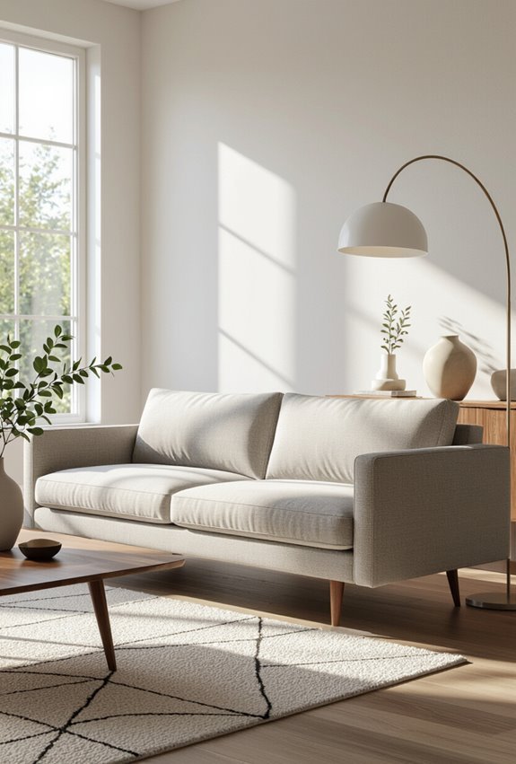 sleek mid century modern couches