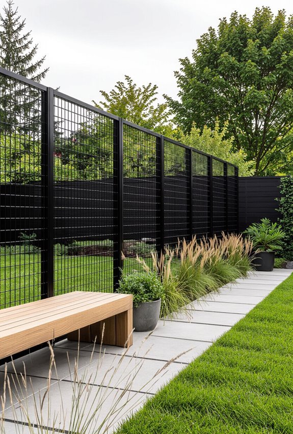 sleek minimal transparent boundary fencing