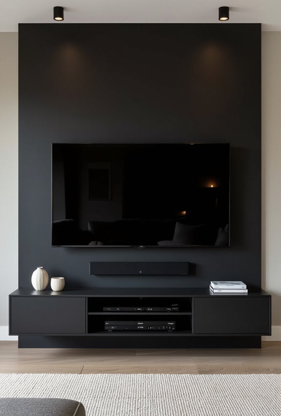 sleek minimalist dark tv