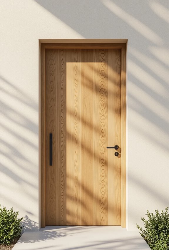 sleek minimalist flush wooden door