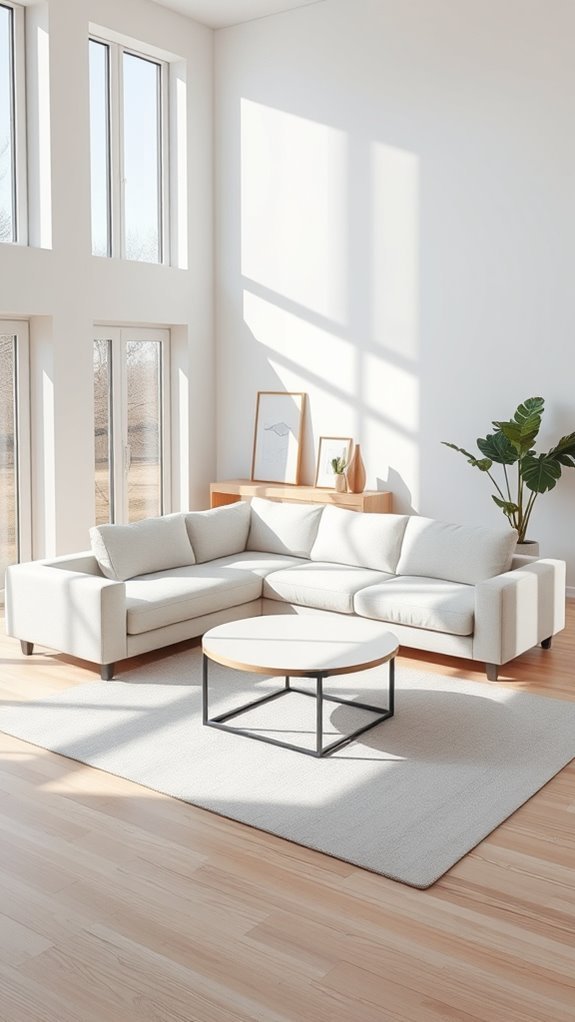 sleek minimalist l shaped couches