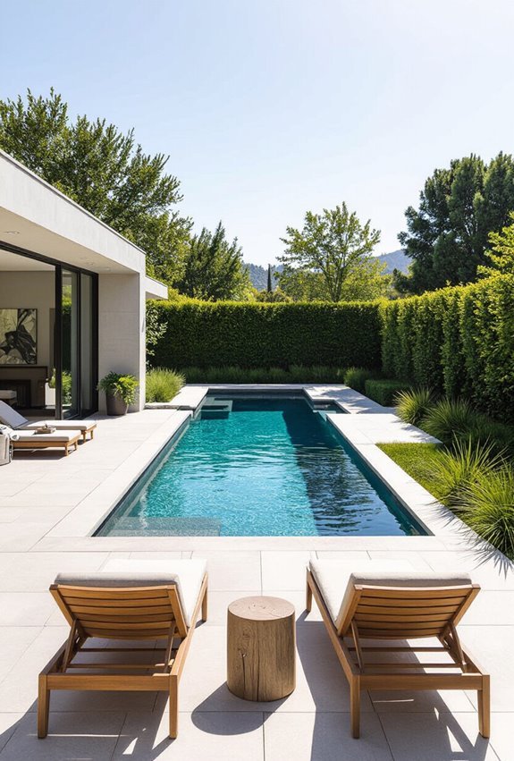 sleek minimalist lap pool