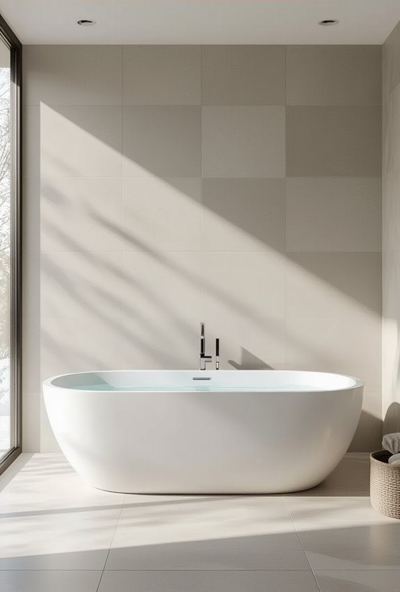 sleek minimalist large format tiles