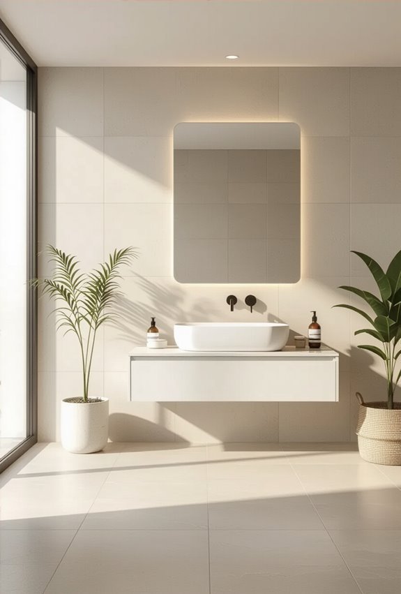 sleek minimalist large format tiles