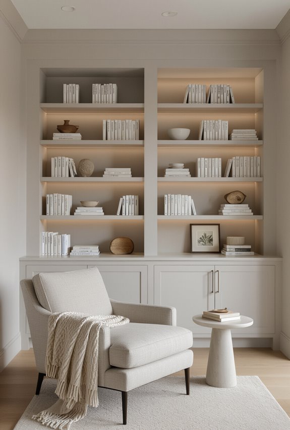 sleek minimalist library design