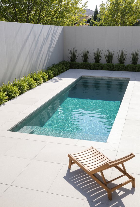 sleek minimalist pool sanctuary