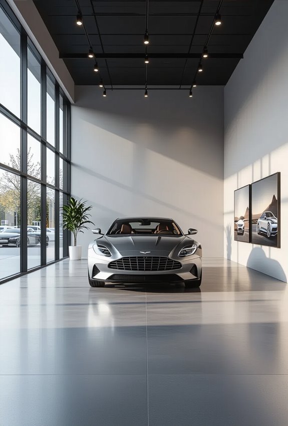 sleek minimalist showroom vehicle focus