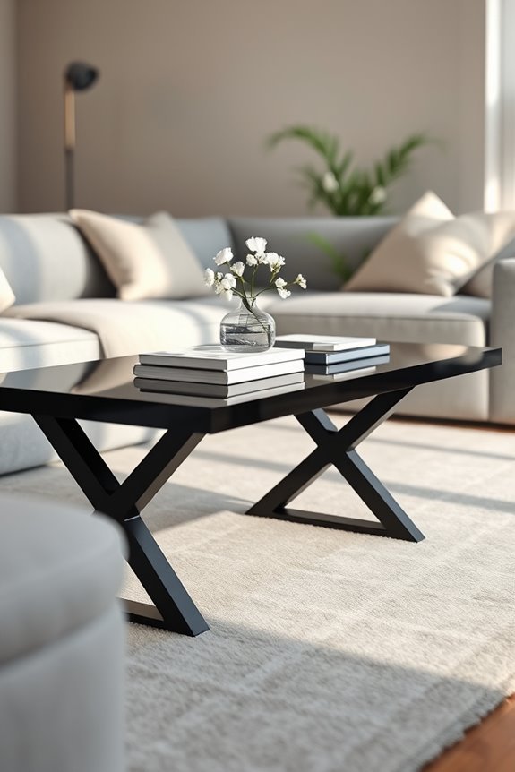 sleek minimalist sofa table