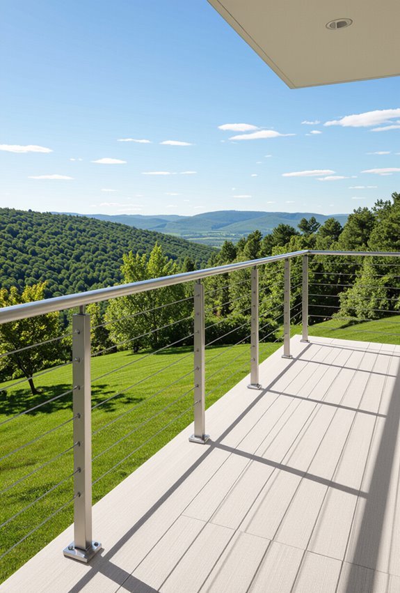 sleek minimalist unobstructed view railings