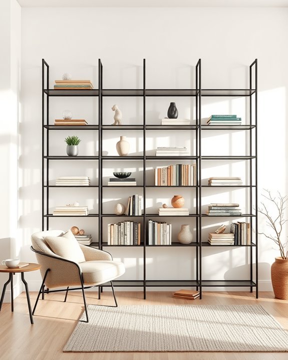 sleek minimalist wire shelves