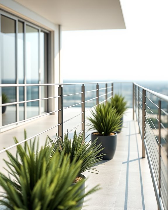 sleek modern balcony railings