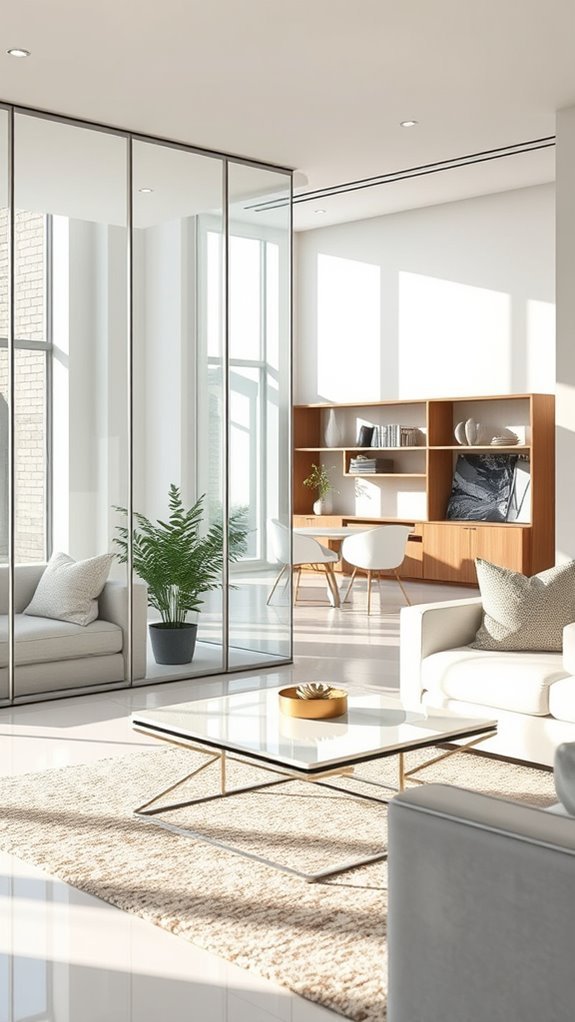 sleek modern glass partitions