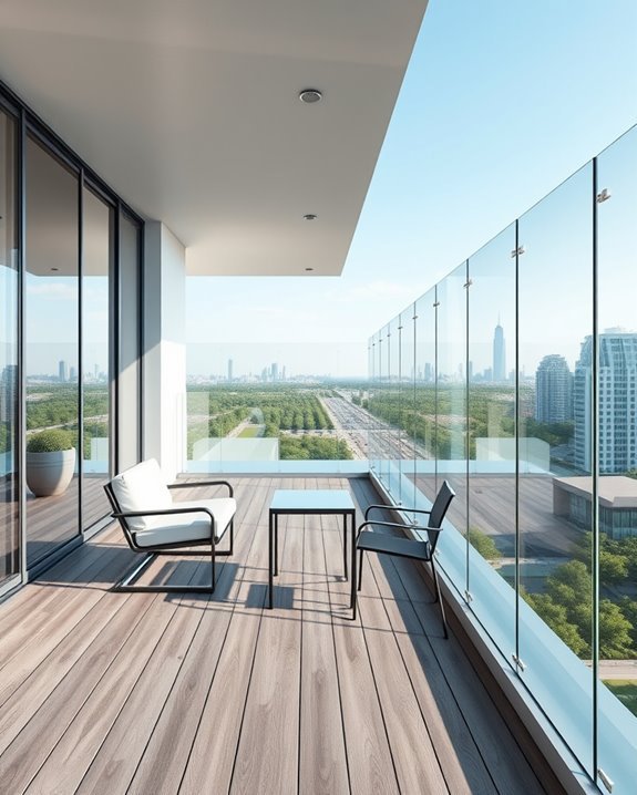 sleek modern glass railings