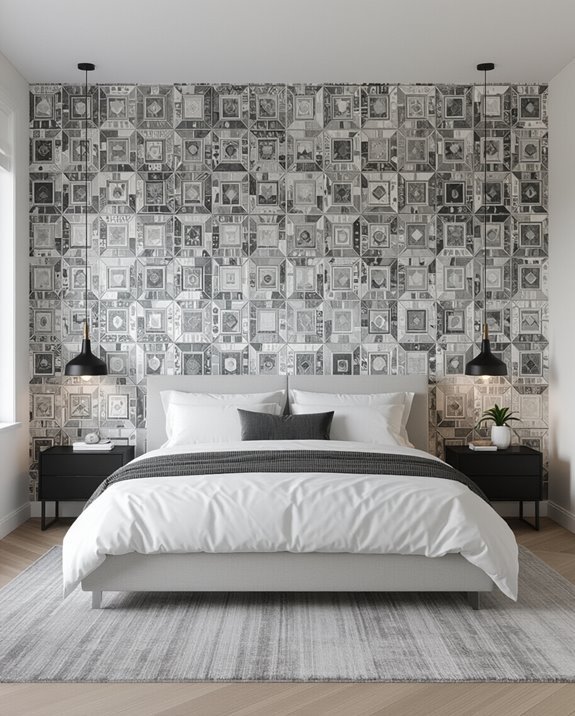 sleek monochrome bedroom elegance