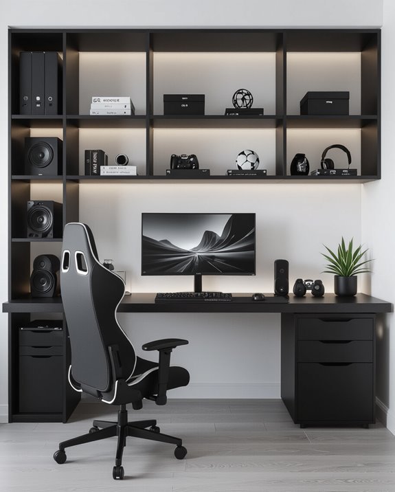 sleek monochrome gaming aesthetics