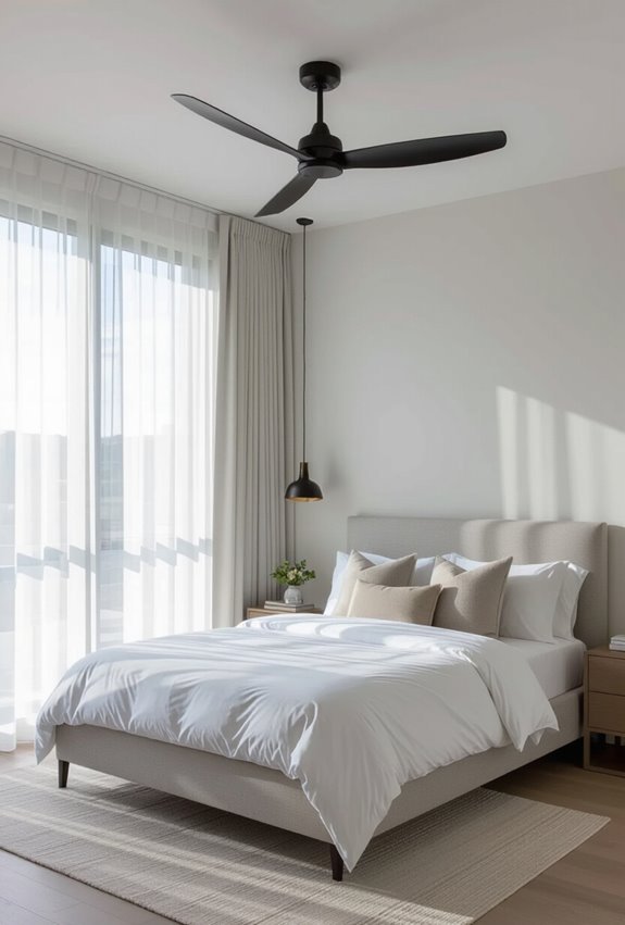 sleek monochrome hidden mount fans