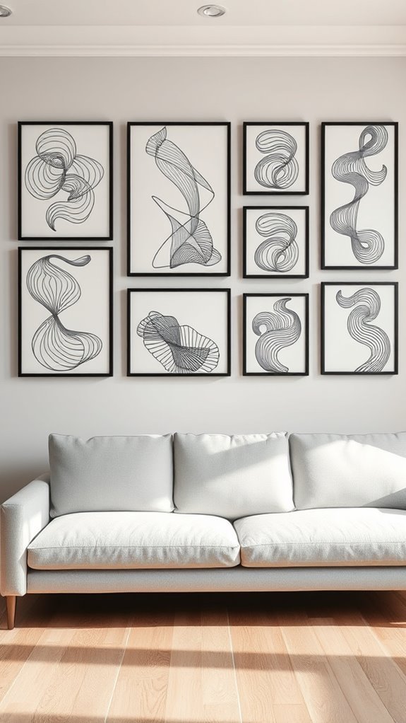 sleek monochrome line art