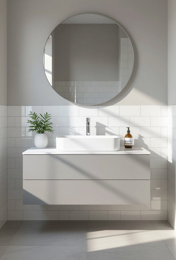 sleek monochrome textured bathroom